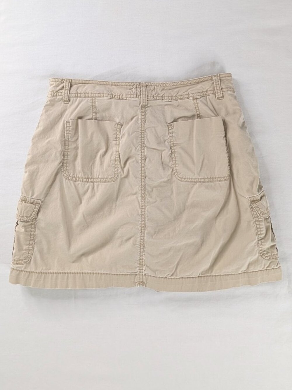 Y2k Cream Cargo Pocket Mini Skort Skirt Vintage Multi Pocket - Picture 3 of 9